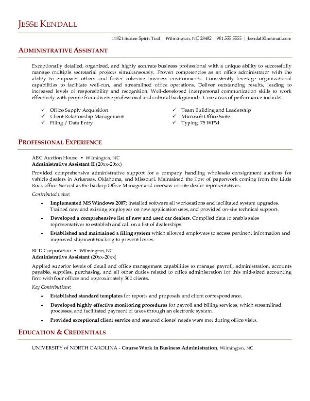 Administrative Assistant Resume Objective