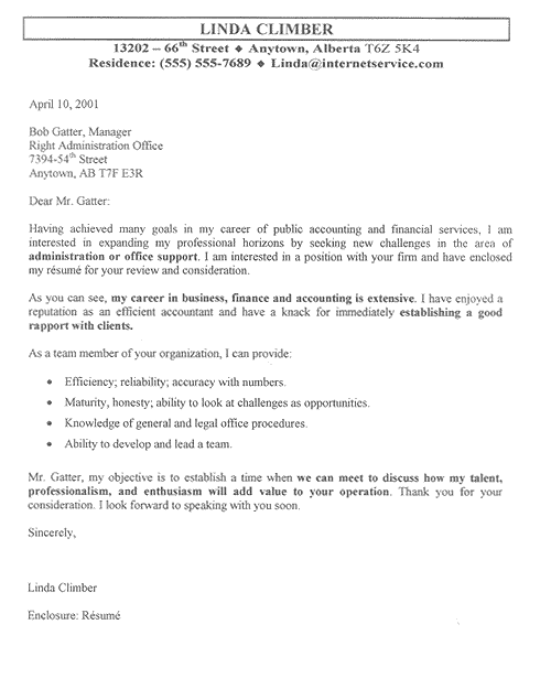 Sample Cv Letter Template