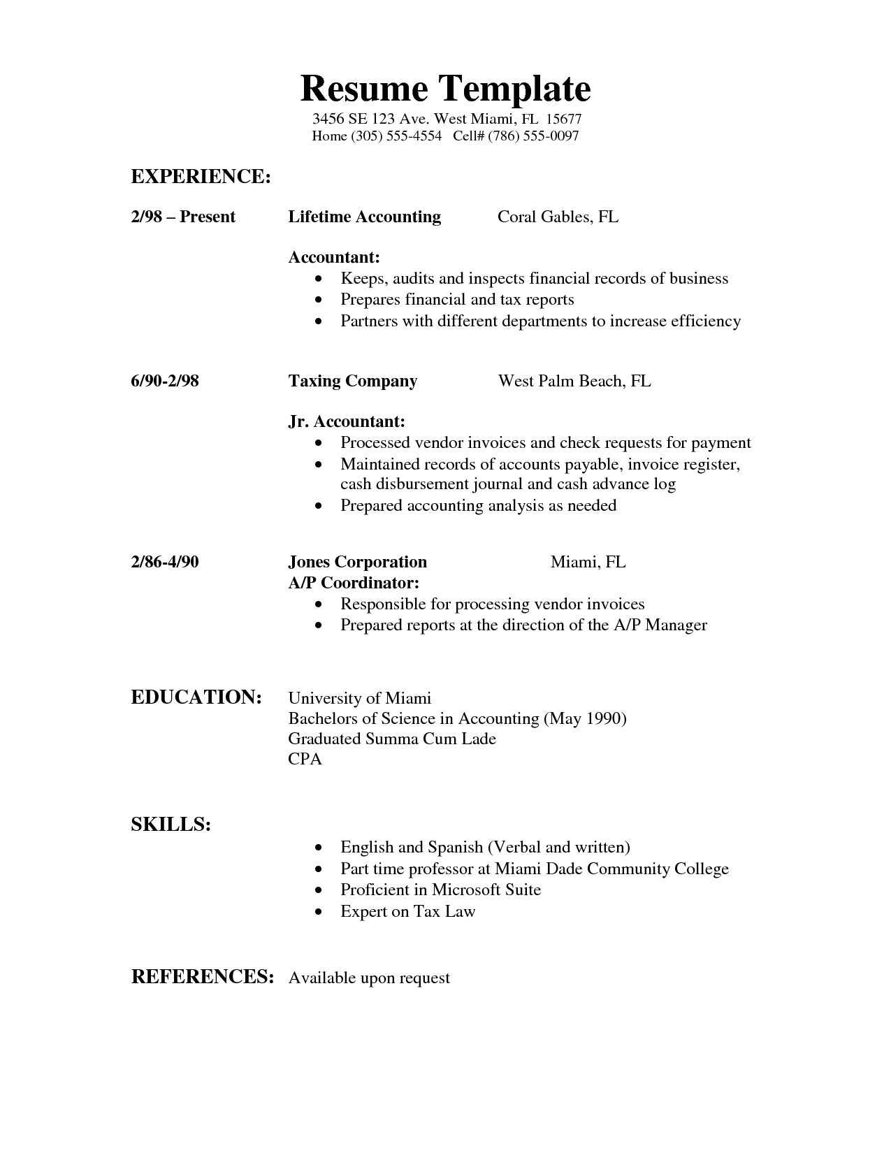 Basic Resume Examples