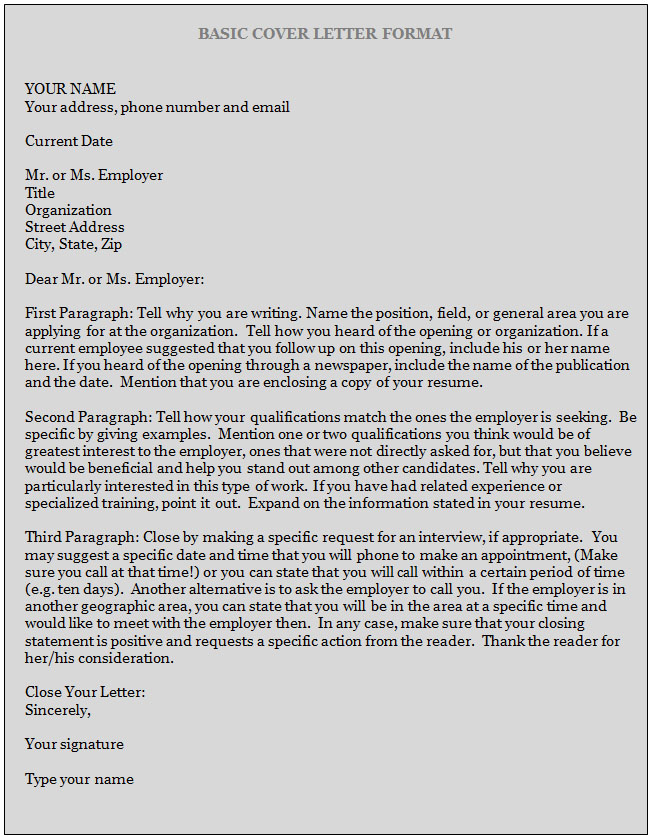 Sample Cover Letter