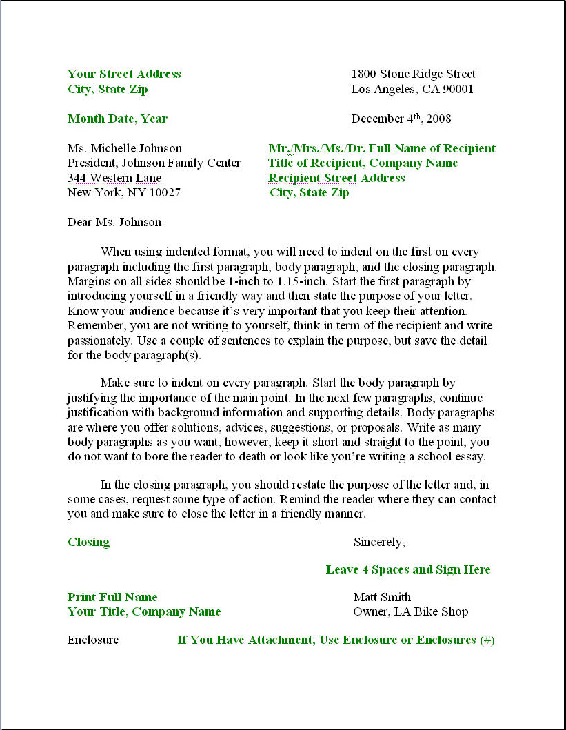 Letter Format Letter Resume With Examples